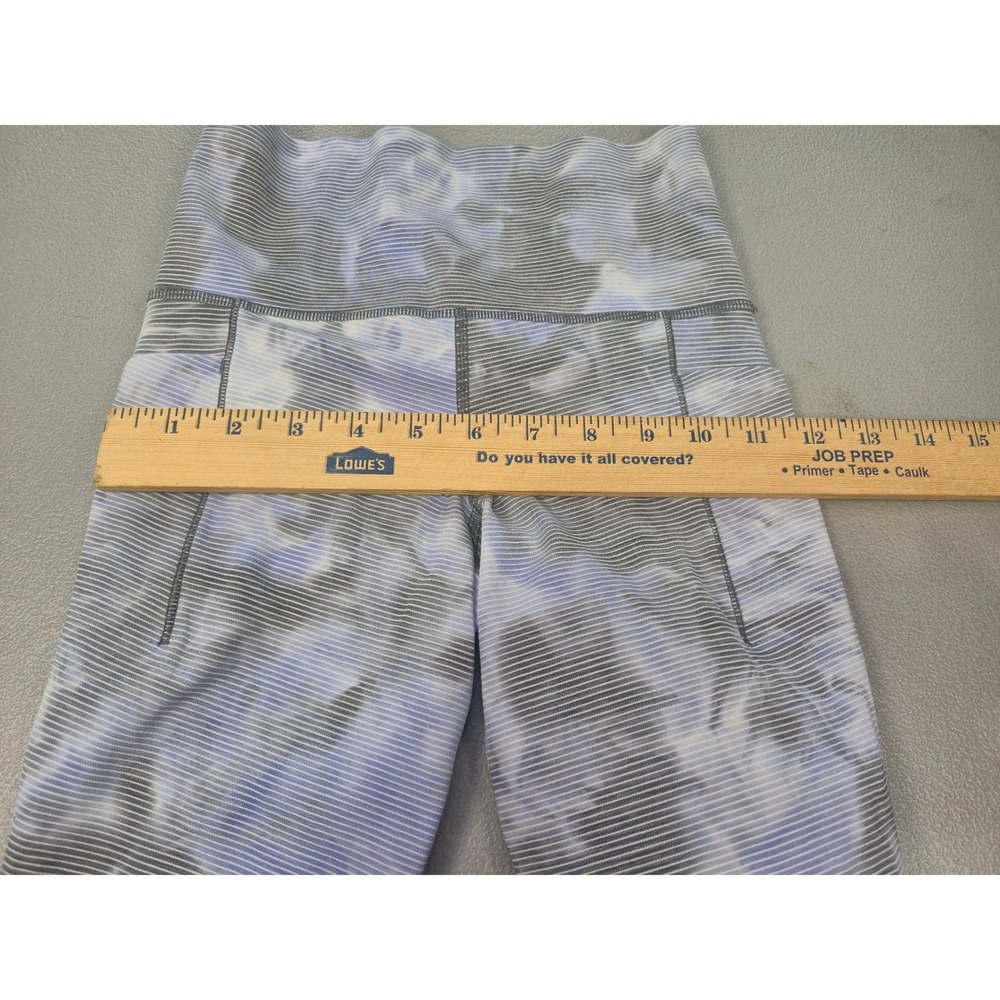 Athleta Salutation Stash Pocket II Capri Leggings XXS Blue Tie Dye Stripe Yoga - Picture 3 of 7